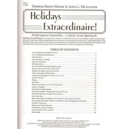 Kjos Holidays Extraordinaire Klavierbegleitung Noten Weihnachten