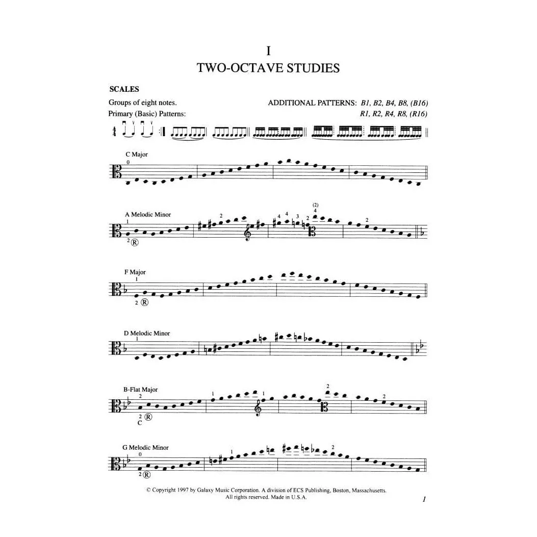 Galamian Scale System Noten Viola Band 1+2 Olson
