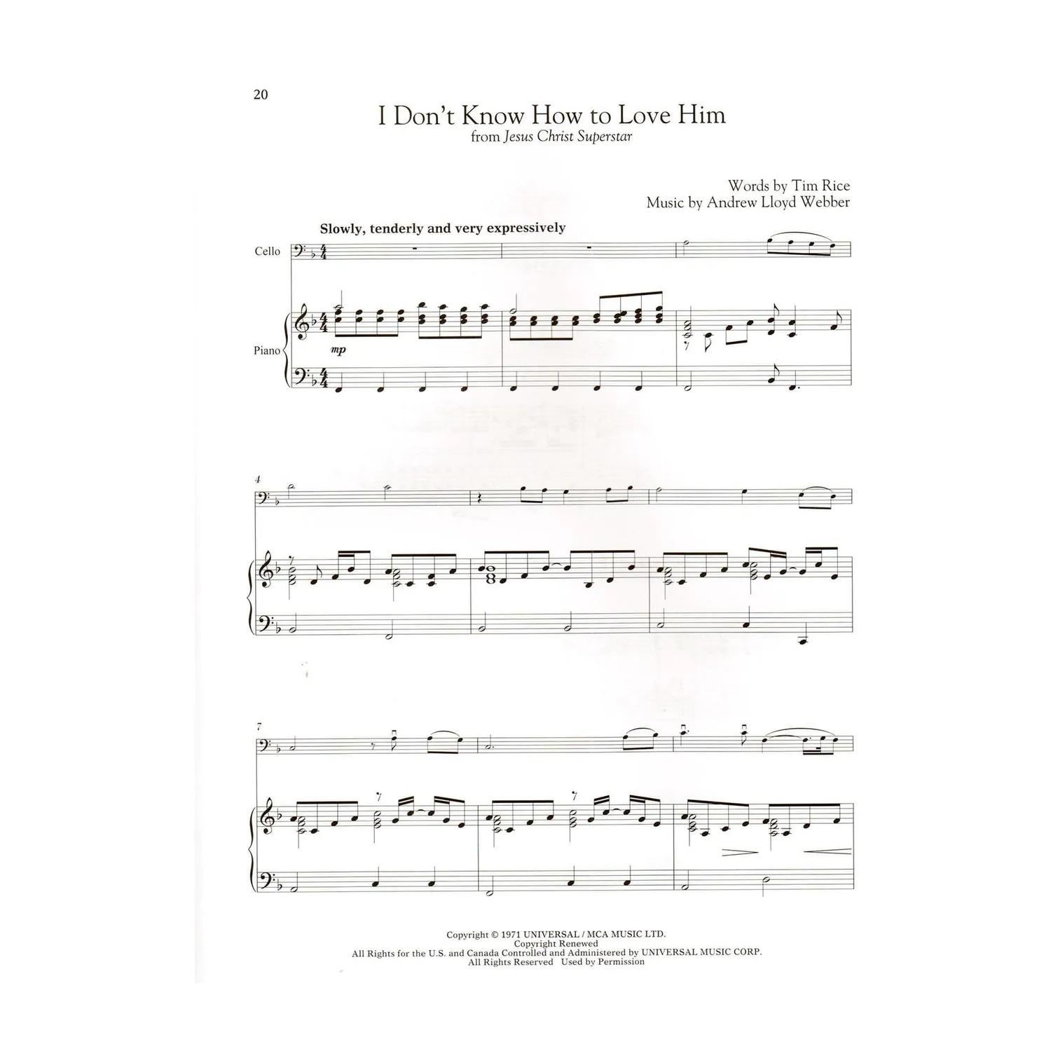 Shar Music Lloyd Webber Classical Players Noten Cello Klavier