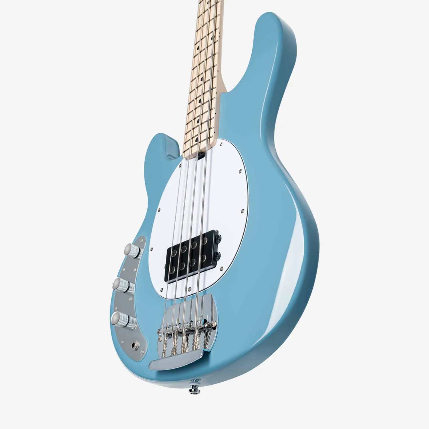 Sterling SUB StingRay RAY4 E-Bass Linkshänder Chopper Blue aktiv