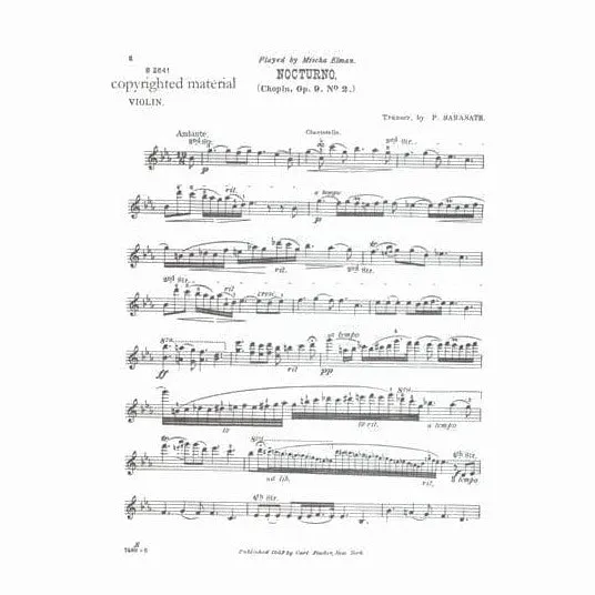 Carl Fischer Chopin Nocturne Es-Dur op. 9/2 Noten Violine