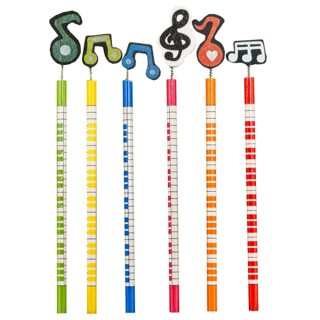 Shar Music Musical Pencils Bleistifte 6er-Set mit Notensymbol