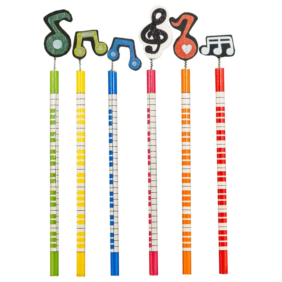 Shar Music Musical Pencils Bleistifte 6er-Set mit Notensymbol