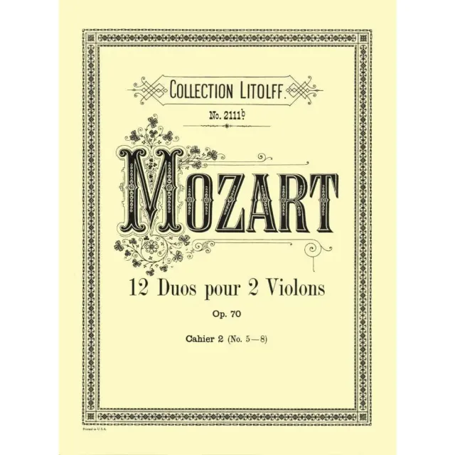 Edition Peters Mozart 12 Duos Op.70 Noten für 2 Violinen Bd.2
