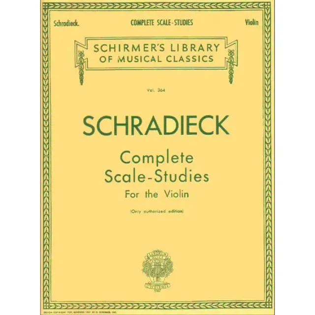 G. Schirmer Schradieck Scale Studies Violine Noten Technik