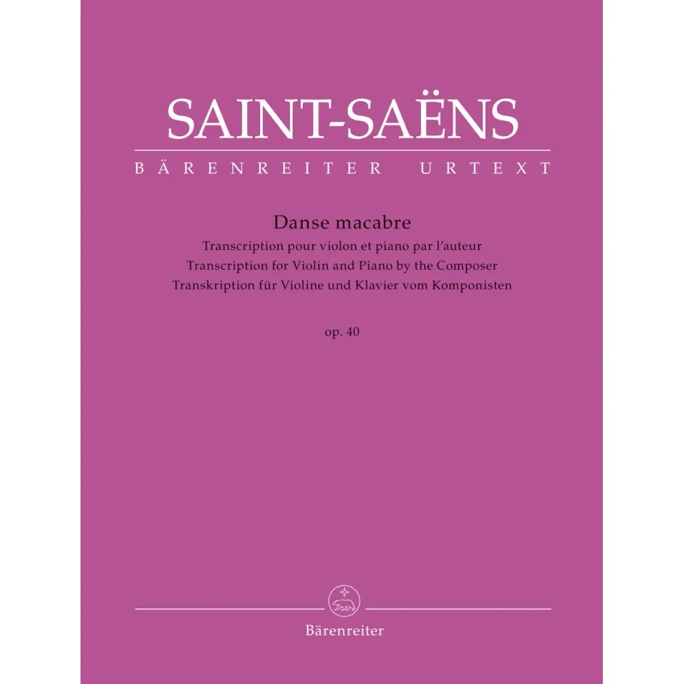 Bärenreiter Saint-Saëns Danse macabre Op.40 Noten Violine Klavier