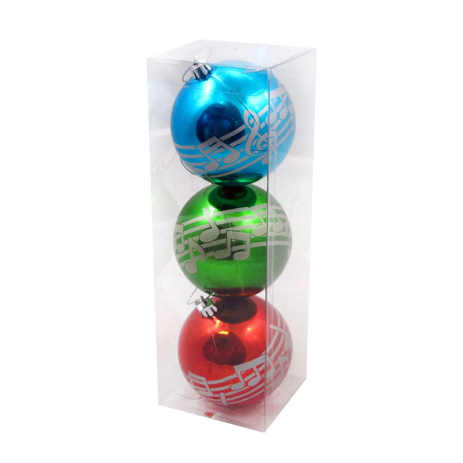 Noten Christbaumkugeln 3er-Set rot blau grün