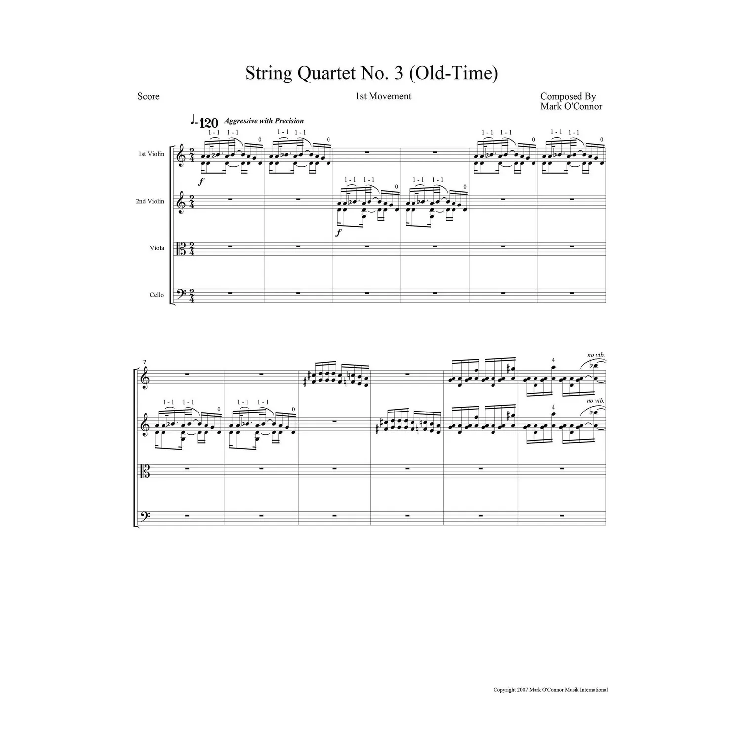 Mark O’Connor Quartett Nr. 3 Old-Time Partitur Download