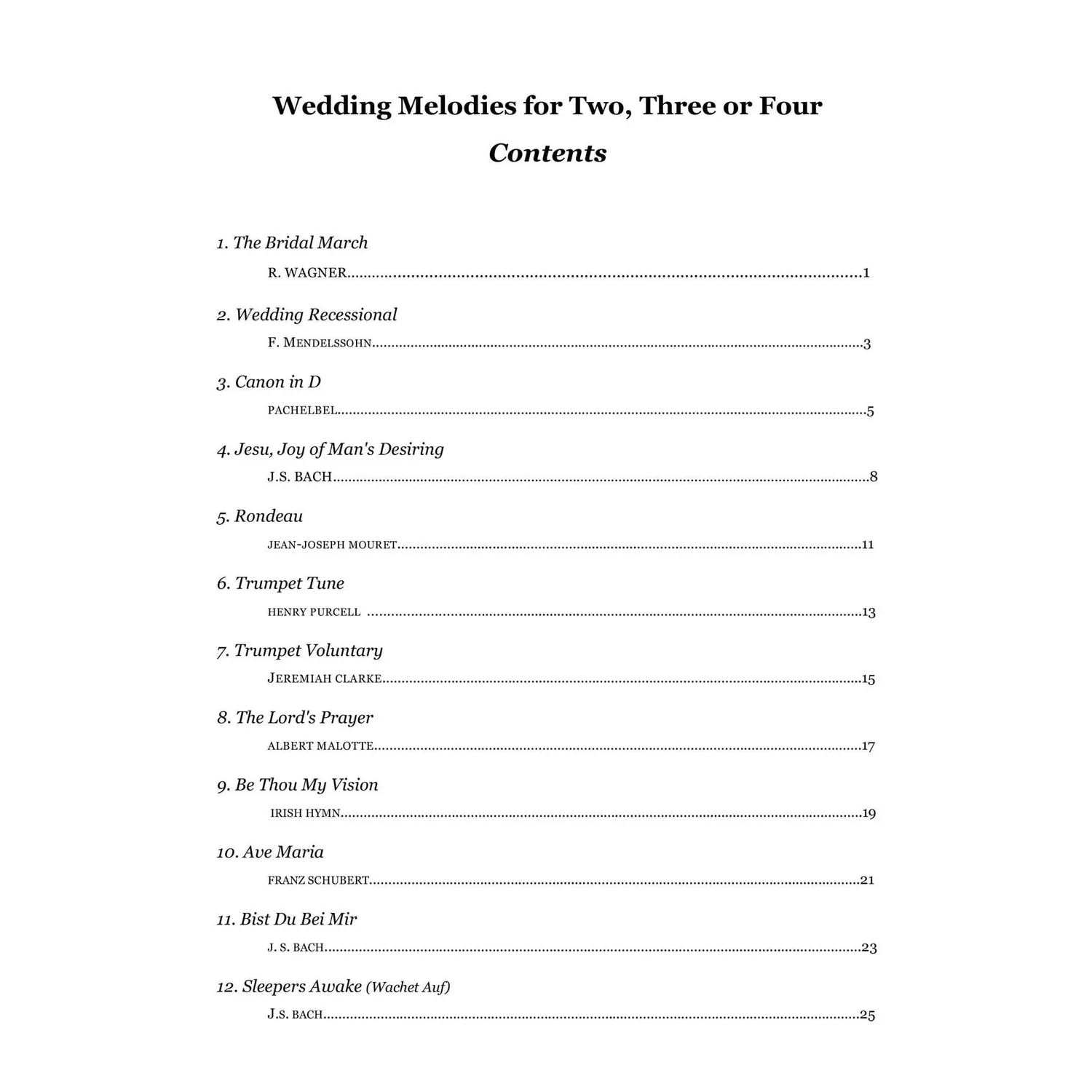 Yasuda Wedding Melodies Streicher Noten 2-4 Spieler