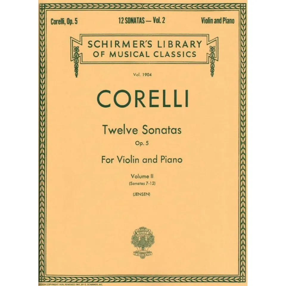 Schirmer Corelli 12 Sonaten Op.5 Bd.2 Violine Noten