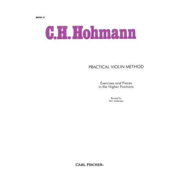 Carl Fischer Hohmann Violinschule Heft 4 Violinnoten hohe Lagen