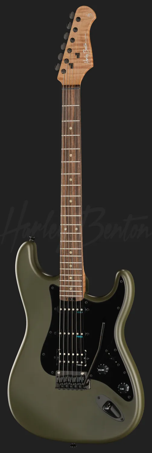 Harley Benton Deluxe ST-Modern Plus HSS MOD E-Gitarre Oliv