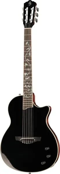 Harley Benton Nashville Nylon Plus Konzertgitarre Schwarz Fichte