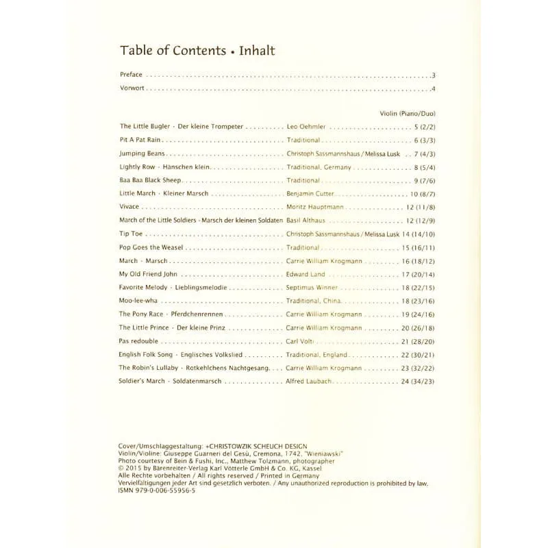Bärenreiter Sassmannshaus Violin Recital Album 1 Noten erste Lage