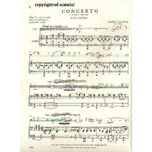 Shar Music Schumann Cellokonzert a-moll op. 129 Noten Rose
