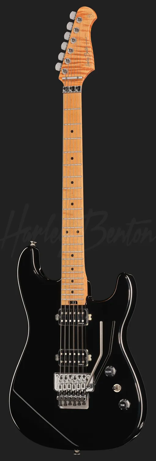 Harley Benton ST-80FR MN HH E-Gitarre schwarz 80s