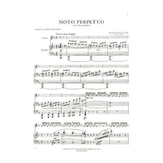 International Novacek Moto Perpetuo Noten Violine Klavier