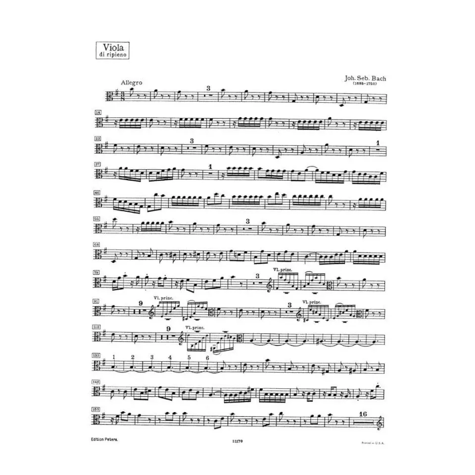Bach Brandenburgisches Konzert Nr 4 BWV 1049 Viola Noten