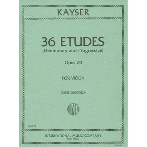 Kayser Op. 20 Violinstudien Noten komplett Gingold