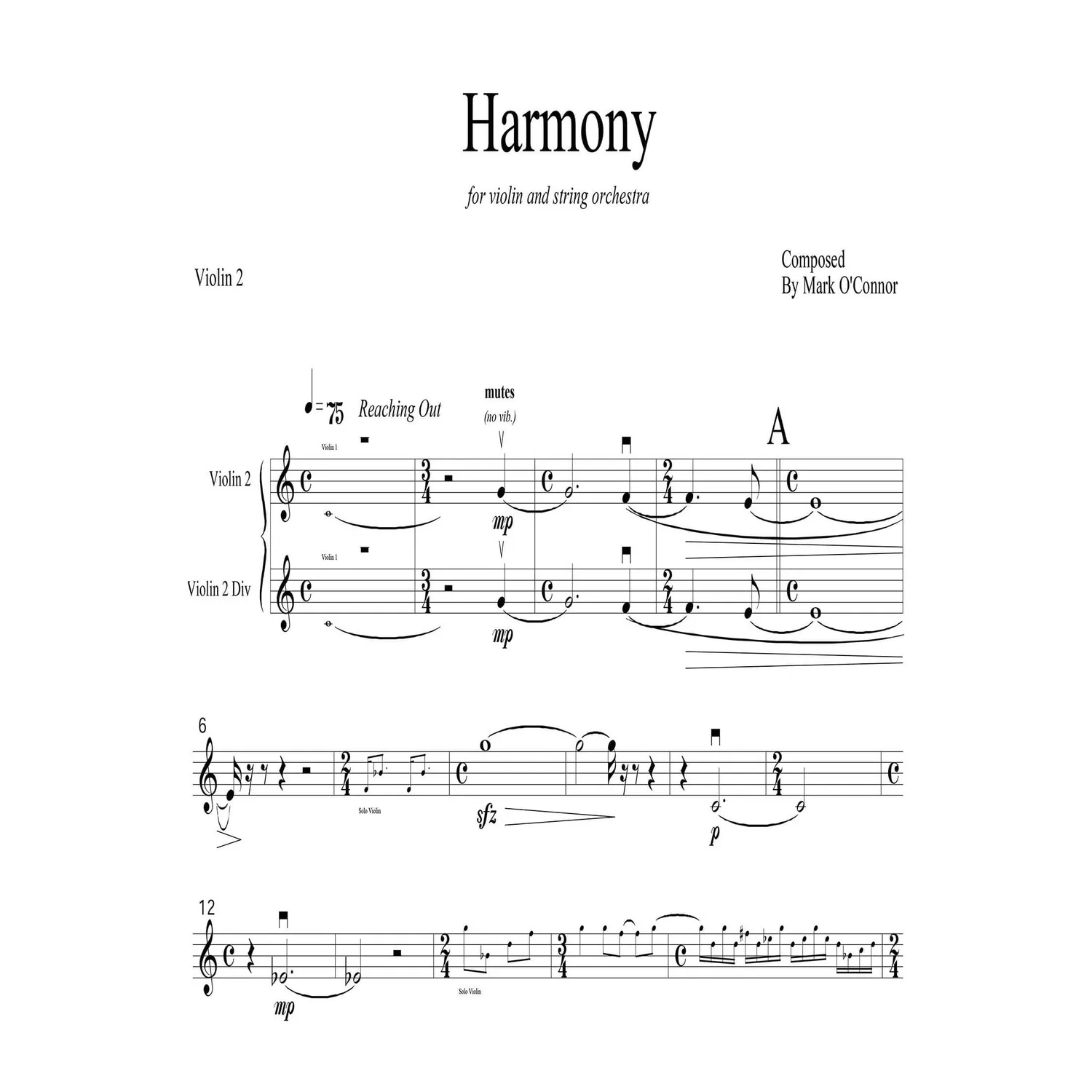 Shar Music O'Connor Harmony 2. Violine Noten Download