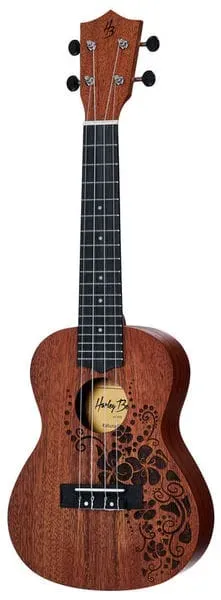 Harley Benton Standard Kahuna-C Flower Konzert-Ukulele Mahagoni