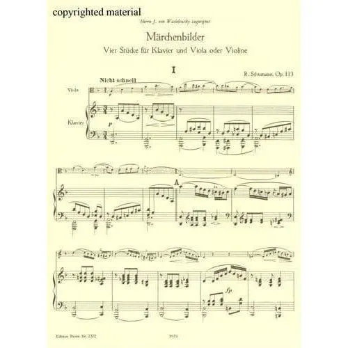 Peters Schumann Märchenbilder Op.113 Violinnoten Klavier