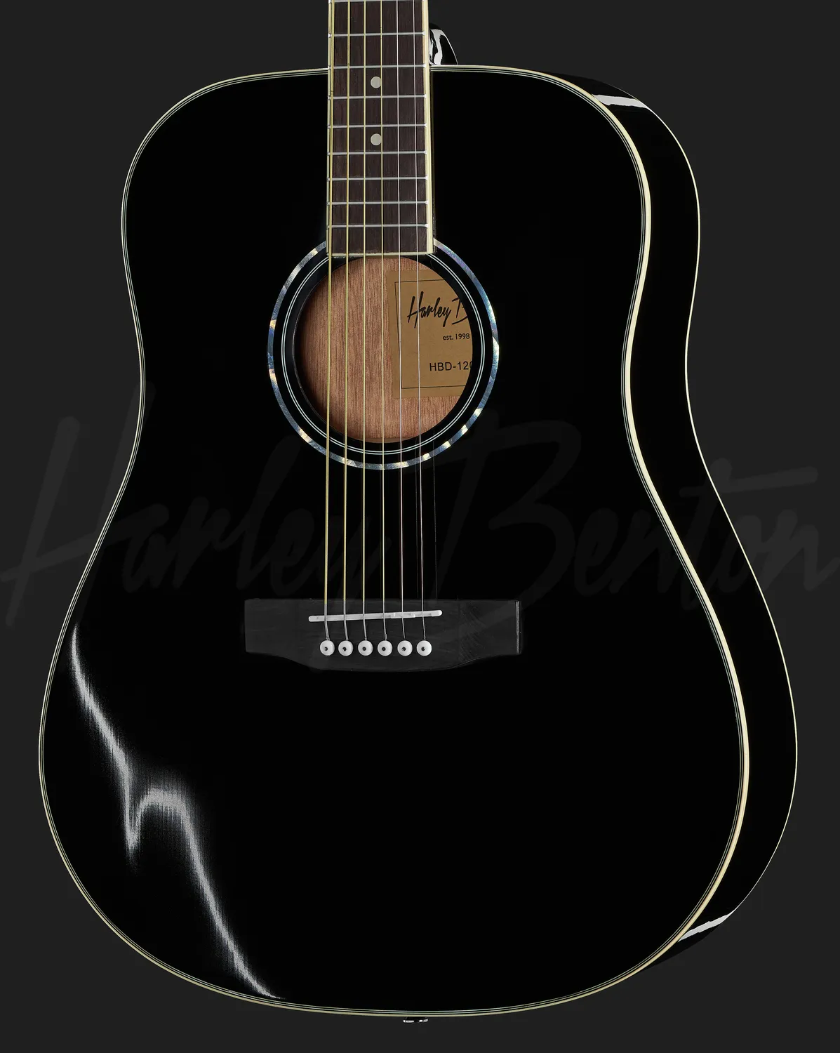 Harley Benton Custom D-120 Westerngitarre BK schwarz