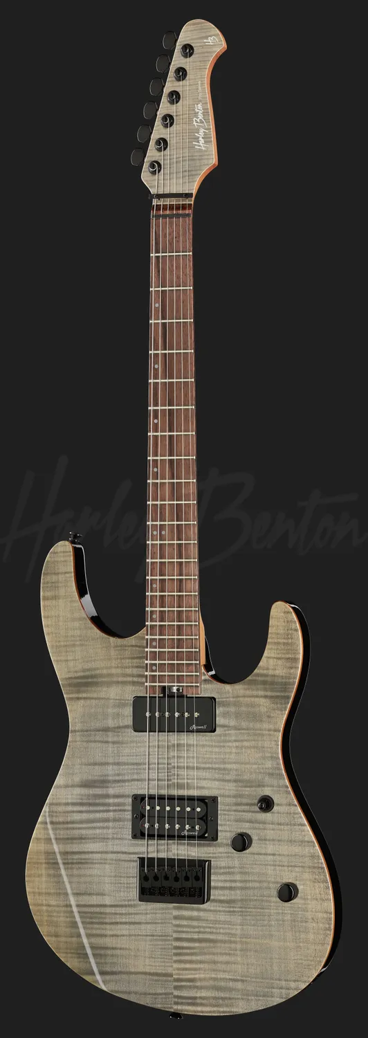 Harley Benton HP-42 Grey Flame E-Gitarre Flamed Maple