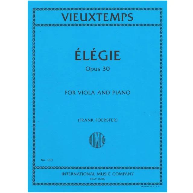 Vieuxtemps Elegie Op.30 Bratschennoten Viola Klavier
