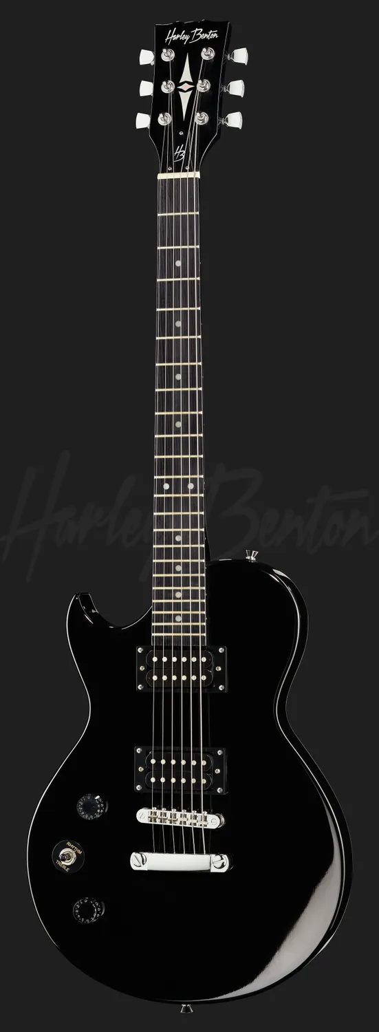 Harley Benton SC-200LH E-Gitarre Linkshänder Schwarz 628mm