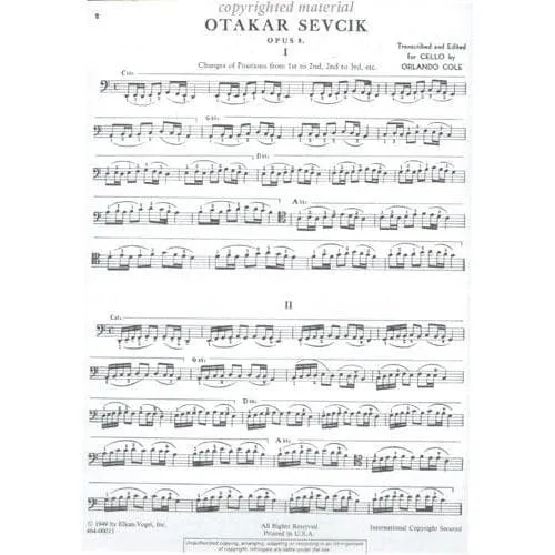 Elkan-Vogel Sevcik Lagenwechsel Op.8 Celloschule