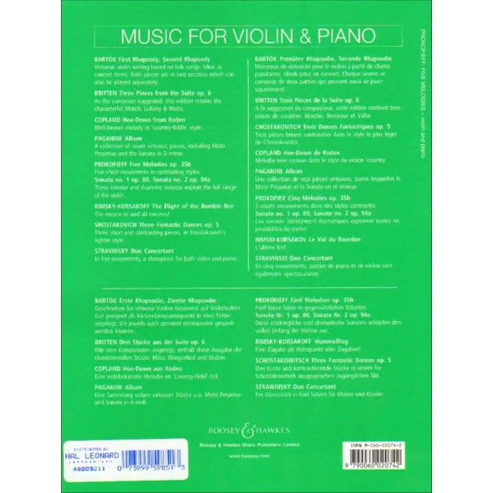 Shar Music Prokofiev Fünf Melodien Op. 35 Noten für Violine und Klavier