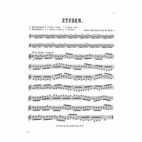 Carl Fischer Wohlfahrt Op.45 Book 1 Violine Noten Etüden