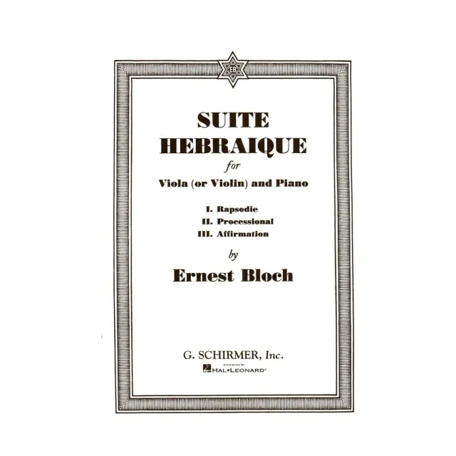 Schirmer Bloch Suite Hebraique Noten Viola Violine Klavier