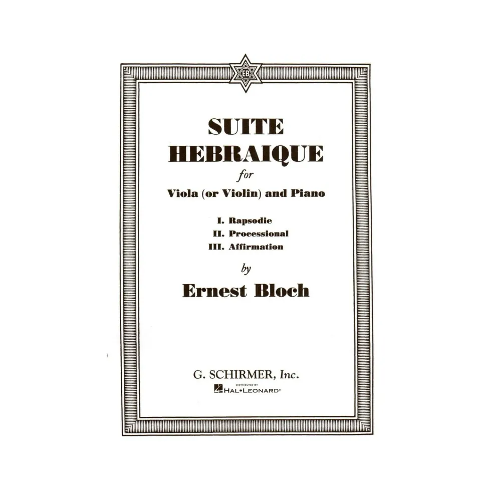 Schirmer Bloch Suite Hebraique Noten Viola Violine Klavier