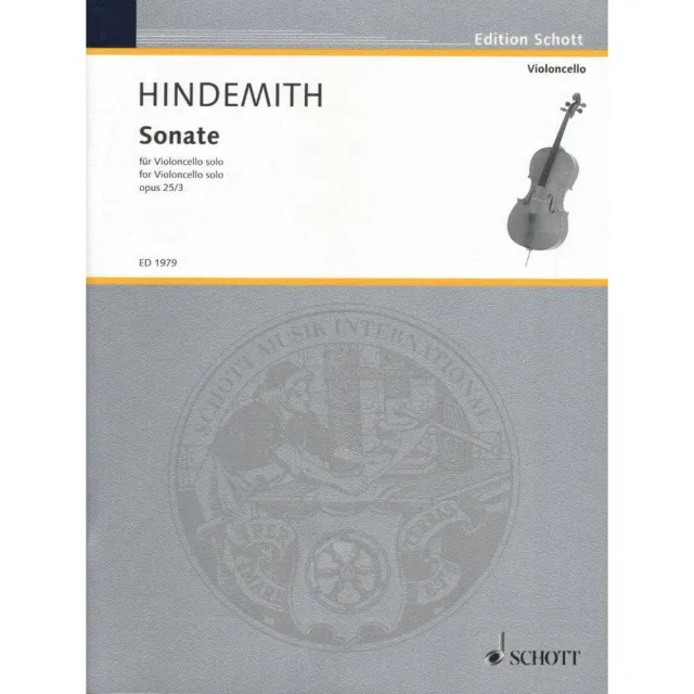 Shar Music Schott Hindemith Sonate Op.25 Nr.3 Noten Cello solo