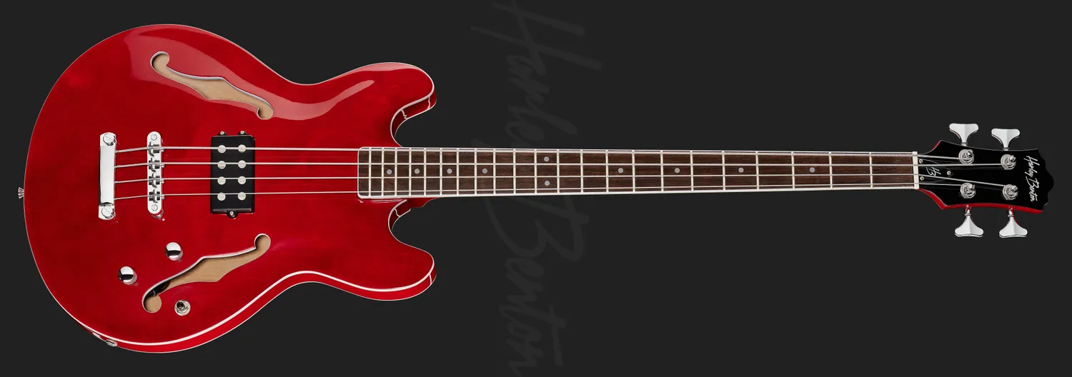 Harley Benton Vintage HB-50 Cherry Red Halbakustik-Bass Ahorn