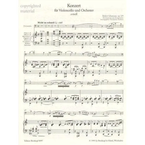 Shar Music Schumann Konzert a-Moll op.129 Noten Cello Klavier