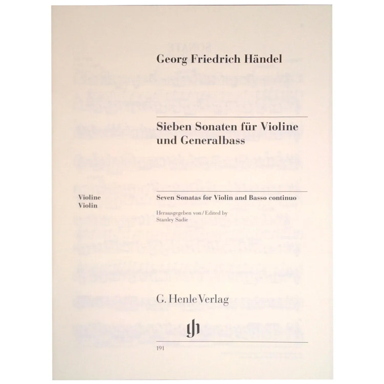 Henle Händel 7 Sonaten Violine Noten Urtext