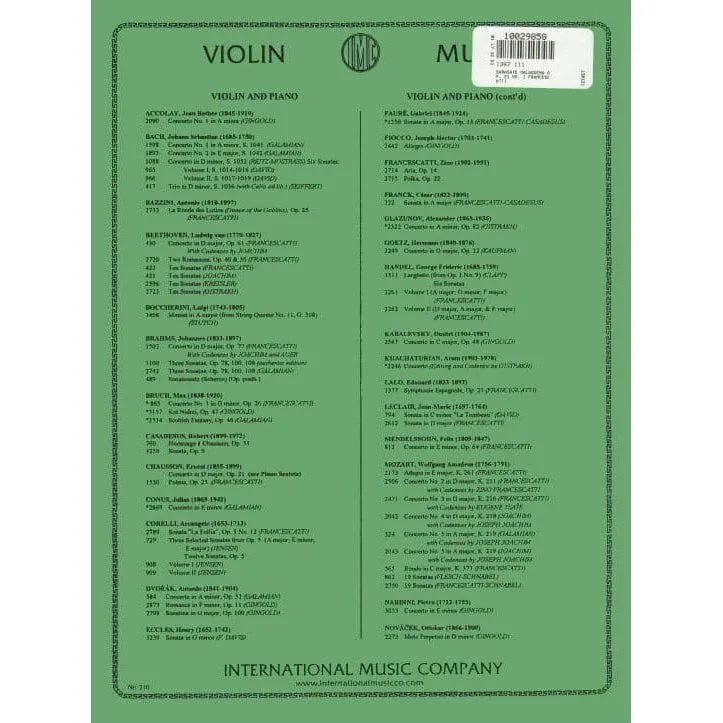 International Sarasate Malagueña Op 21 Nr 1 Violinennoten Violine