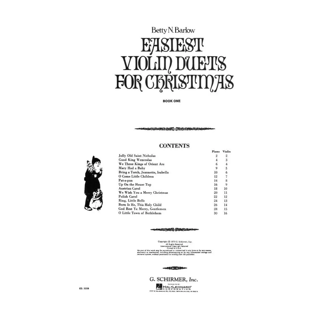 Schirmer Barlow Easiest Violin Duets Christmas 1 Noten Violine