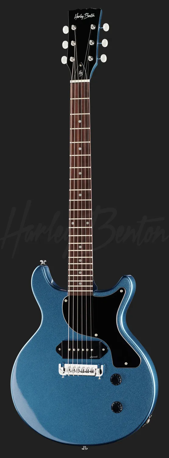 Harley Benton Vintage DC-Junior E-Gitarre Pelham Blue P90