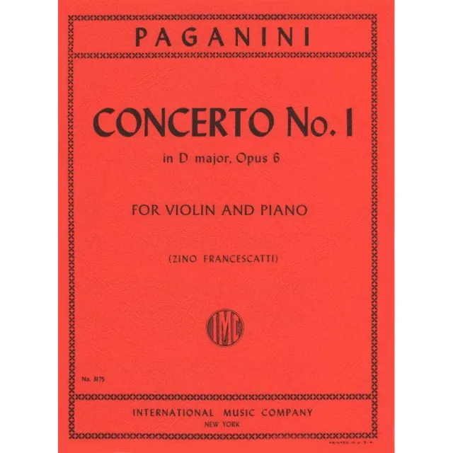 International Music Company Paganini Konzert 1 D-Dur Op.6 Violine Klavier Noten