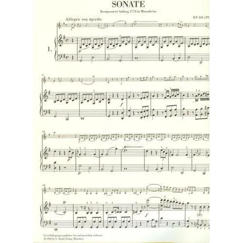 Henle Mozart Sonaten Klavier Violine Band 1 Noten Urtext