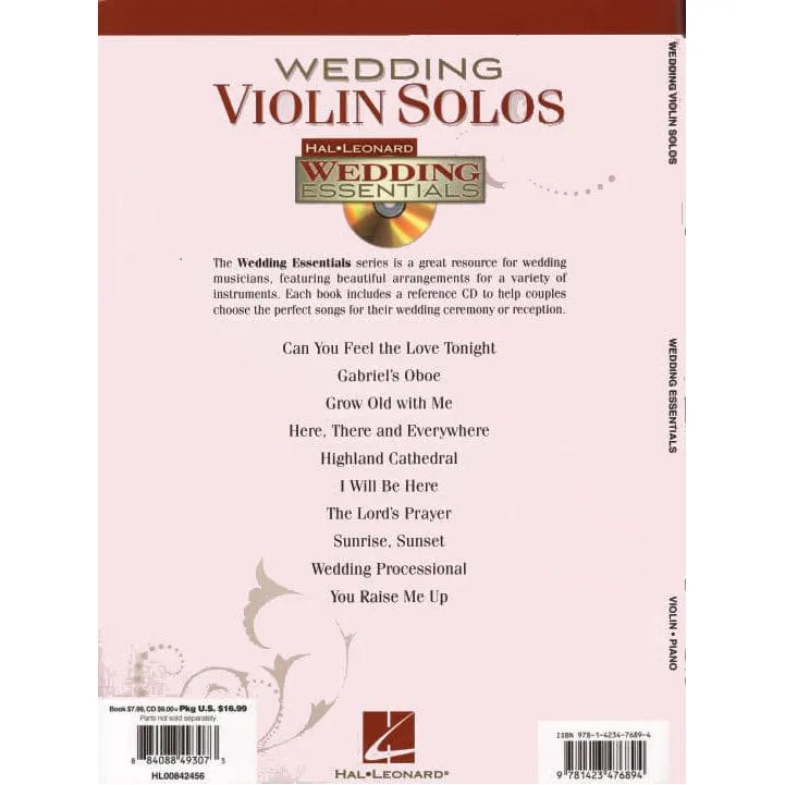 Hal Leonard Wedding Violin Solos Noten Violine Klavier Audio