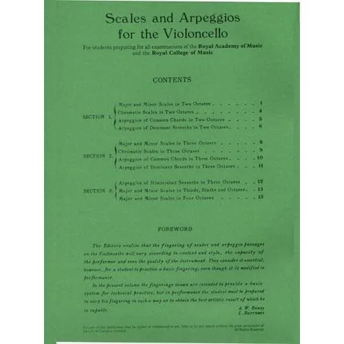Benoy Burrowes Scales Arpeggios Cello Noten Übungen