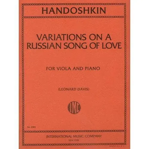 Shar Music Handoshkin Russian Song Bratschennoten Viola