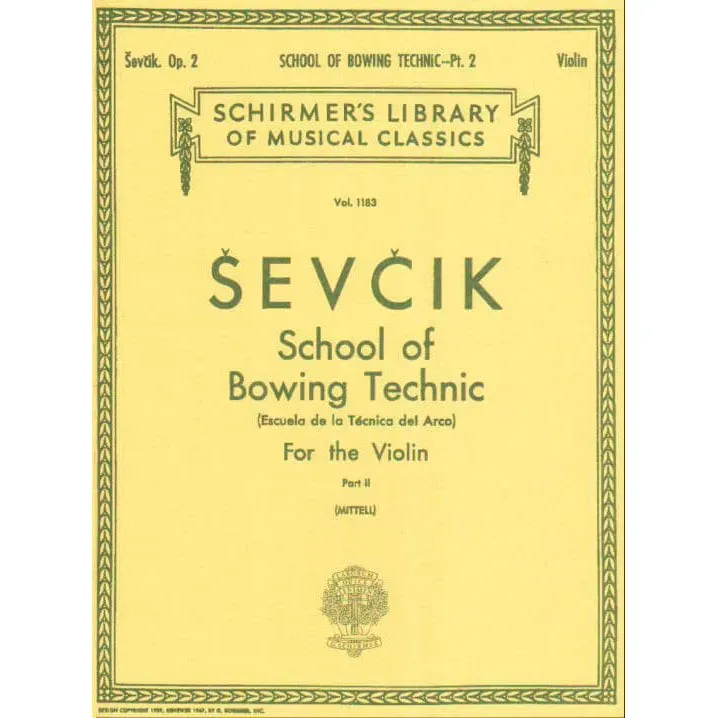 Schirmer Sevcik Op.2 Teil 2 Violinschule Bogentechnik