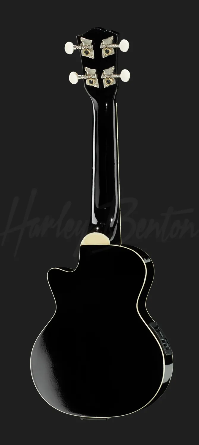 Harley Benton UK-L100E BK Sopran-Ukulele schwarz Elektro