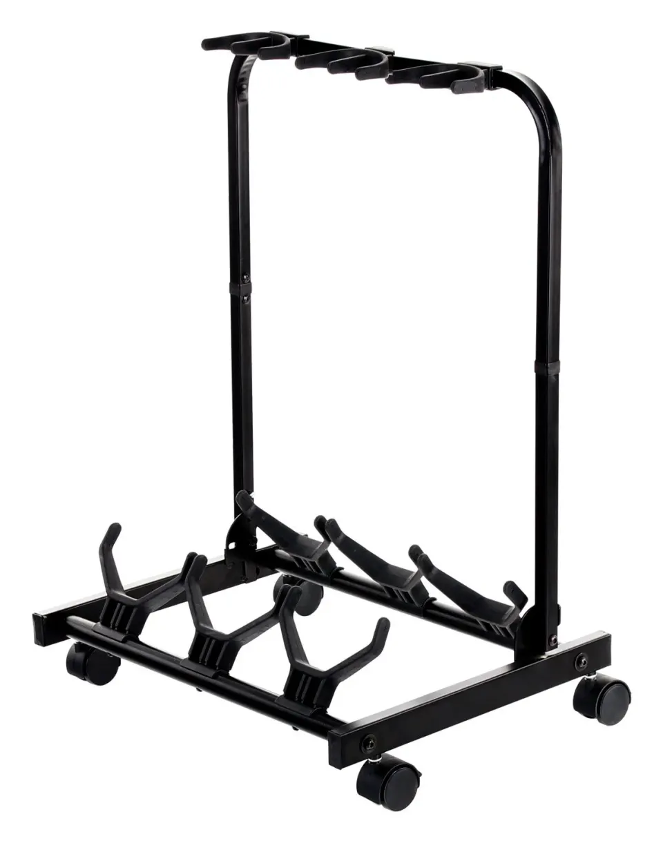 Rocktile Multistand 3-fach Gitarrenständer Rollen klappbar